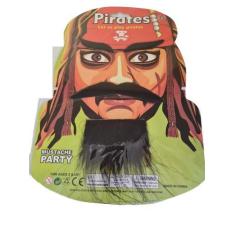 Imagem de Barba e bigode falso preta pirata Fantasia Adulto/ Infantil - IndiaChi