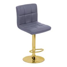 Imagem de Banqueta Giratória Confort- Cinza | Dourado Brilho