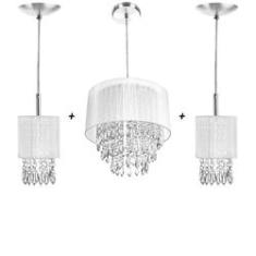 Imagem de Kit 2 Pendentes Clearganza + Pendente Manu Organza 