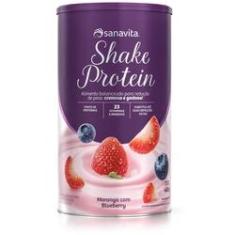 Imagem de Shake Protein - Sanavita - Morango com Blueberry - Lata 450g