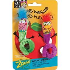 Imagem de Brinquedo Fatcat Springy Worms Verde e Roxo para Gatos Fatcat para Gatos, Verde