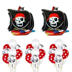 Imagem de TOYANDONA Balão de navio pirata para pirata, balões de látex para festa de pirata para crianças, brindes de festa de aniversário de pirata