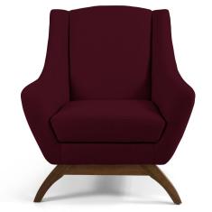 Imagem de Kit 2 Poltronas Decorativas Base Manu Madeira Juliet B-278 Veludo Marsala - Domi