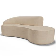 Imagem de Sofá Living 2 Lugares 180cm Braço Esquerdo Mozart D06 Linho Bege Escuro - Mpozenato