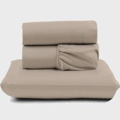 Imagem de Jogo De Lençol Pratik Peletizado Solteiro 3 Peças Barato - Avelã