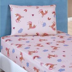 Imagem de Jogo De Lençol Solteiro Bouti Kids Estampado 2 Peças Unicornio