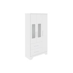 Imagem de Guarda Roupa Infantil Popy Retrô c- 3 Portas E 2 Gavetas Branco Brilho - Peroba