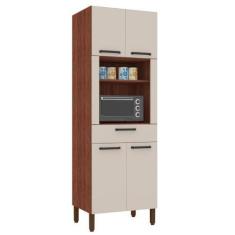 Imagem de Armário De Cozinha Para Microondas Guelph Nogueira Off White - Mais De