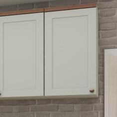 Imagem de Armário Aéreo Para Cozinha 1 Porta Provençal Iluminata Genialflex Verde Mint