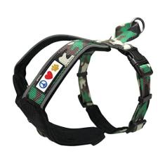 Imagem de Pawtitas Peitoral refletivo acolchoado para cães oferece controle confortável para caminhar ou correr ótimos acessórios para animais de estimação colete para cães M médio verde peitoral para cães