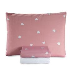 Imagem de Jogo de Lençol Essencialle Queen, Corações, 4 peças, Marina Enxovais