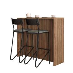 Imagem de Ilha de Cozinha Milla e Banquetas Carraro Nogal Preto