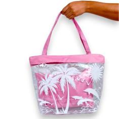 Imagem de Bolsa de Praia Transparente Com Necessaire Impermeável Verão - WAVE, R