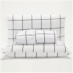Imagem de Jogo Lençol Atual Casal Queen 03 Peças Quadriculado 