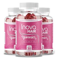 Imagem de Inova Hair Gummies 30 Gomas Kit Tratamento 3 Meses