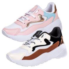 Imagem de Combo 2 Pares Tênis Feminino Chunky Dad Sneaker Buffalo Vili
