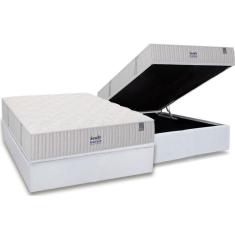 Imagem de Conjunto Box Baú Casal Colchão Molas Sealy Ensacadas Phoenix + Base Crc Courano White (138x188)