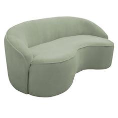 Imagem de Sofá Curvo Montserrat 210cm 03 Lugares Bouclé Verde Claro - Nexta Casa