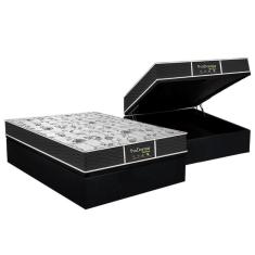 Imagem de Conjunto Box Baú Casal: Colchão Molas Probel Prolastic ProDormir Sleep + Base CRC Courano Black (138x188)