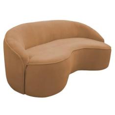 Imagem de Sofá Curvo Montserrat 210cm 03 Lugares Bouclé Terracota - Nexta Casa