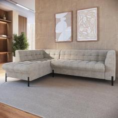 Imagem de Sofá 3 Lugares com Chaise Terminal Cod. 1997 Zênite Yescasa Bege