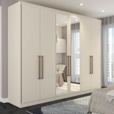 Imagem de Guarda-Roupa Casal Guarujá 6 Portas 6 Gavetas Com Espelho 100% Mdf Off