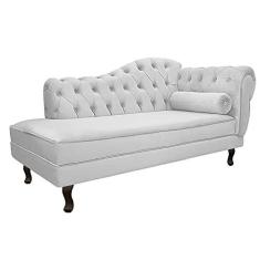 Imagem de Divã Recamier Sofá Juliana 140cm Lado Esquerdo Suede Branco - AM Decor