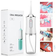 Imagem de Irrigador Oral Limpeza Dente Profunda Elétrico 4 Bicos Usb - Relet