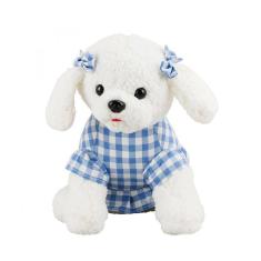 Imagem de Cachorrinha Poodle de Pelúcia Vestido Azul 23cm