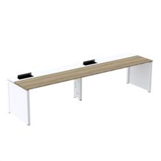 Imagem de Mesa de Plataforma Simples para 2 Pessoas Corporativa 120x792/2p Pscpp120/792/2p Noce Naturalle/Branco