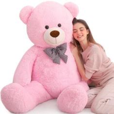 Imagem de Ursinho de pelúcia rosa gigante MaoGolan 150cm