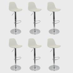 Imagem de Conjunto 6 Banquetas Joly Eames Base Giratória Branco