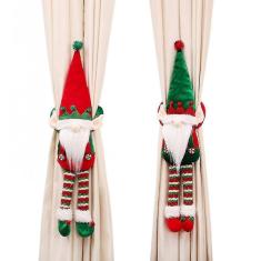 Imagem de Expositores de enfeites de férias verde suprimentos de natal cortina fivela boneca cortina abraço casa vestir vermelho