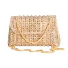 Imagem de Bolsa feminina de strass luxuosa com diamantes brilhantes, combinando com vestido de noite, saia longa, festa, noite., Prata/ouro