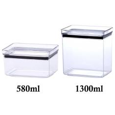Imagem de 2 Potes Herméticos Retangular 580ml e 1300ml para armazenamento de alimentos