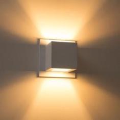 Imagem de Arandela Box Cubo Pequena 2 Fachos Branca + Led G9 5W 3000k St1318