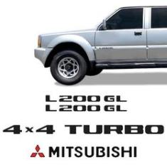 Imagem de Kit Adesivos L200 Gl 4x4 Turbo 2001/2002 Emblemas Mitsubishi