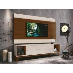 Imagem de Rack Com Painel Delux 1.8 Off White Com Natural - Moveisaqui