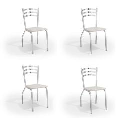 Imagem de Conjunto Com 4 Cadeiras De Cozinha Portugal Cromado E 