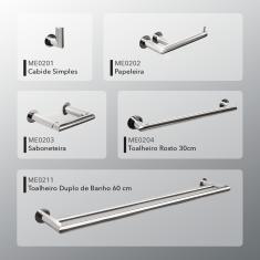 Imagem de Kit Acessórios para Banheiros 5 peças inox - Kromus KITME5A