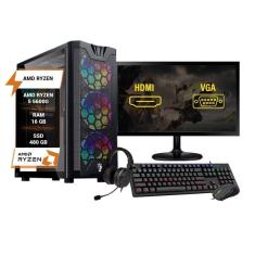 Imagem de Pc Gamer Ryzen 5 5600G 16Gb Ram Ddr4 Ssd 480Gb Monitor 24