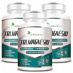 Imagem de Kit Com 03 - Tri.Magnésio (taurato, malato e quelato) 500mg 60 Caps Flora Nativa