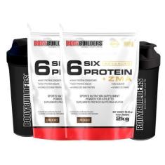 Imagem de Kit - 2X 6 Six Protein C/ Zma - 2Kg + 2X Coqueteleira - Bodybuilders