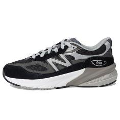 Imagem de New Balance Tênis infantil 990 V6 com cadarço, Preto/prata, 22 BR