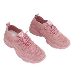 Imagem de Tênis de Corrida, Calçado Esportivo Feminino Rosa Respirável Interno para Exercícios (Rosa)