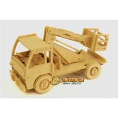 Imagem de Quebra Cabeça 3D caminhão com elevador 70 peças em mdf - dinobrinque