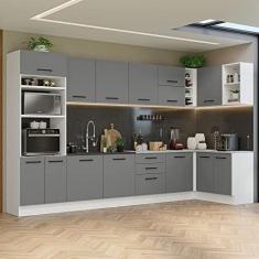 Imagem de Armário de Cozinha Completa de Canto 499cm Branco/cinza Agata Madesa 01