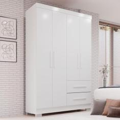 Imagem de Guarda-Roupa Solteiro 4 Portas 2 Gavetas Estrela Premium - Sallêto Móv