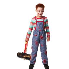 Imagem de Fantasia Boneco Assassino Halloween Infantil Menino Zumbi