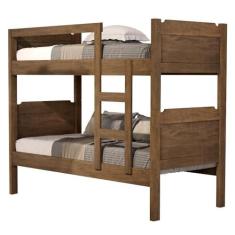 Imagem de Beliche Kassandra Solteiro Castanho com Colchões